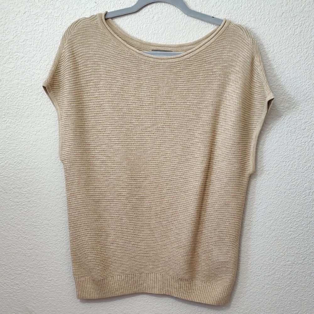 *Style & Co Dolman Sleeveless Women's Beige Sweater Blouse Size Small Oversize